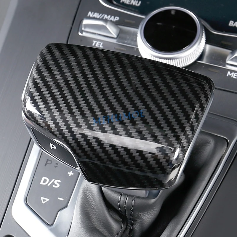 

LHD Carbon Fiber Interior Gear Shift Shifter Knob Cap Cover Trims For 2016-2024 Audi A4 B9 A5 S4 S5 Q5 SQ5 Sportback Q7