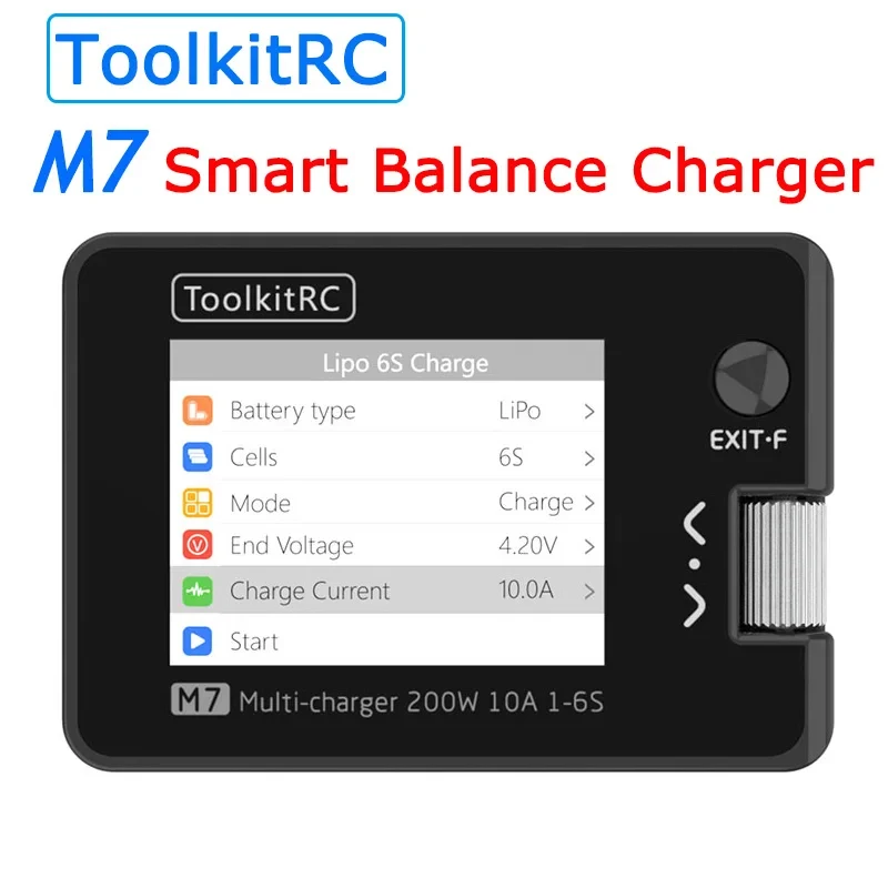 ToolkitRC M7 200w 10A 1-6s Multi-function Smart Balance Charger ToolKitRC ADP100 100W 20V Power Supply With XT60 Output Adapter