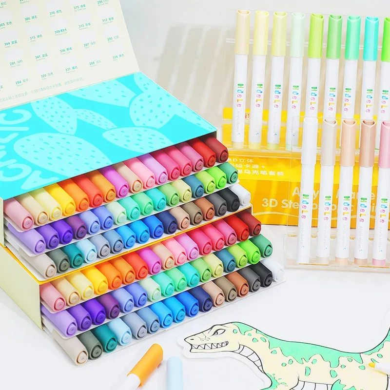 

48 Colores Set Acrylic Paint Art Marker Pen Rock Painting for Kids Graffiti Stone Ceramic Glass Wood DIY Crafts Art Supplies