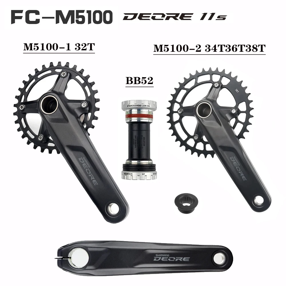 SHIMANO DEORE 1X11 Speed MTB Groupset SL-M5100 Shifter RD-M5100 Rear Derailleur SUNSHINE-SZ Cassette X11 Chain FC-M5100 Crankset