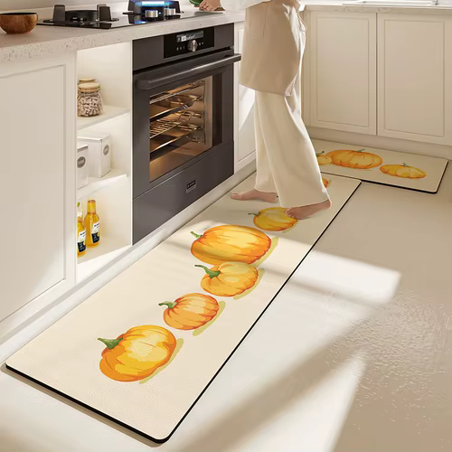 Tapis de cuisine résistant en PVC avec motif alimentaire