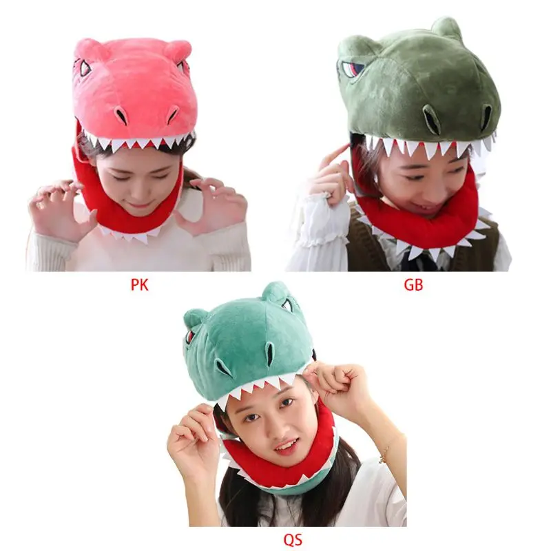 Masker Topi Dinosaurus Kartun Lucu Jepang Aksesori Cosplay Pesta Halloween Anak-anak Dewasa K3KF