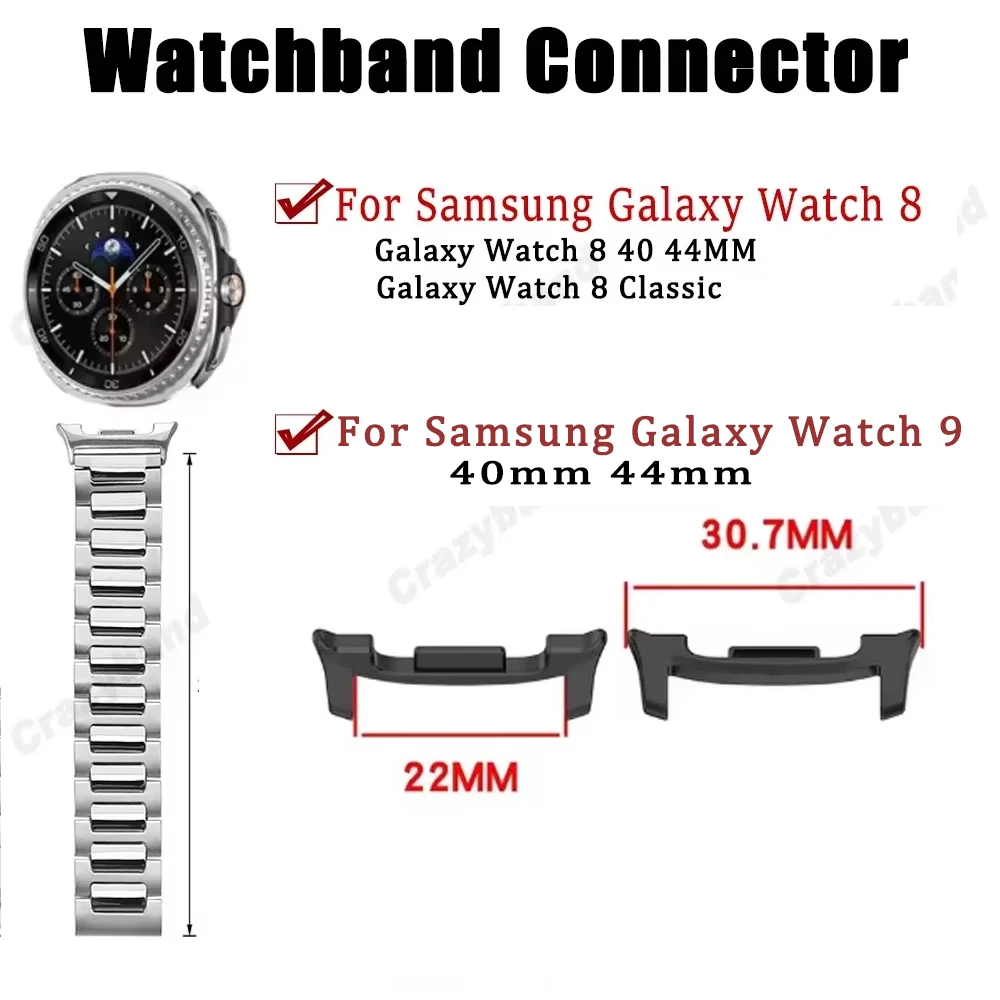 2 Stück Adapter für Samsung Galaxy Watch 9 40/44mm 8 Classic 46mm Uhrenarmband Metallverbinder 20mm 22mm Armband Smartwatch Zubehör – Detail 7