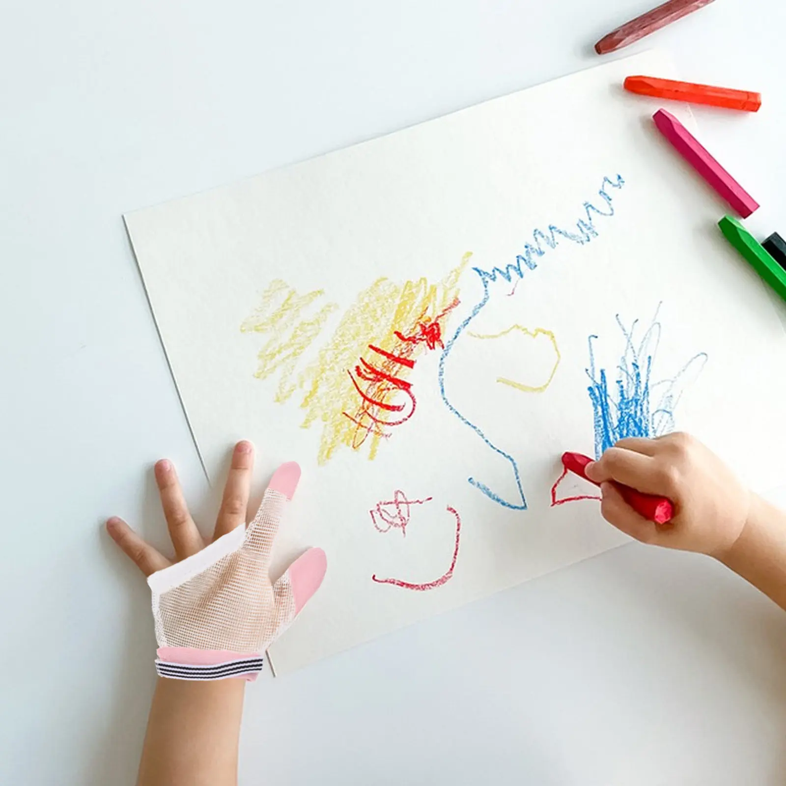 

2Pairs Finger Sucking Stop Gloves Baby Nail Biting Stop Guard Breathable Protective Gloves for Home Outdoor Infant Thumb Sucking