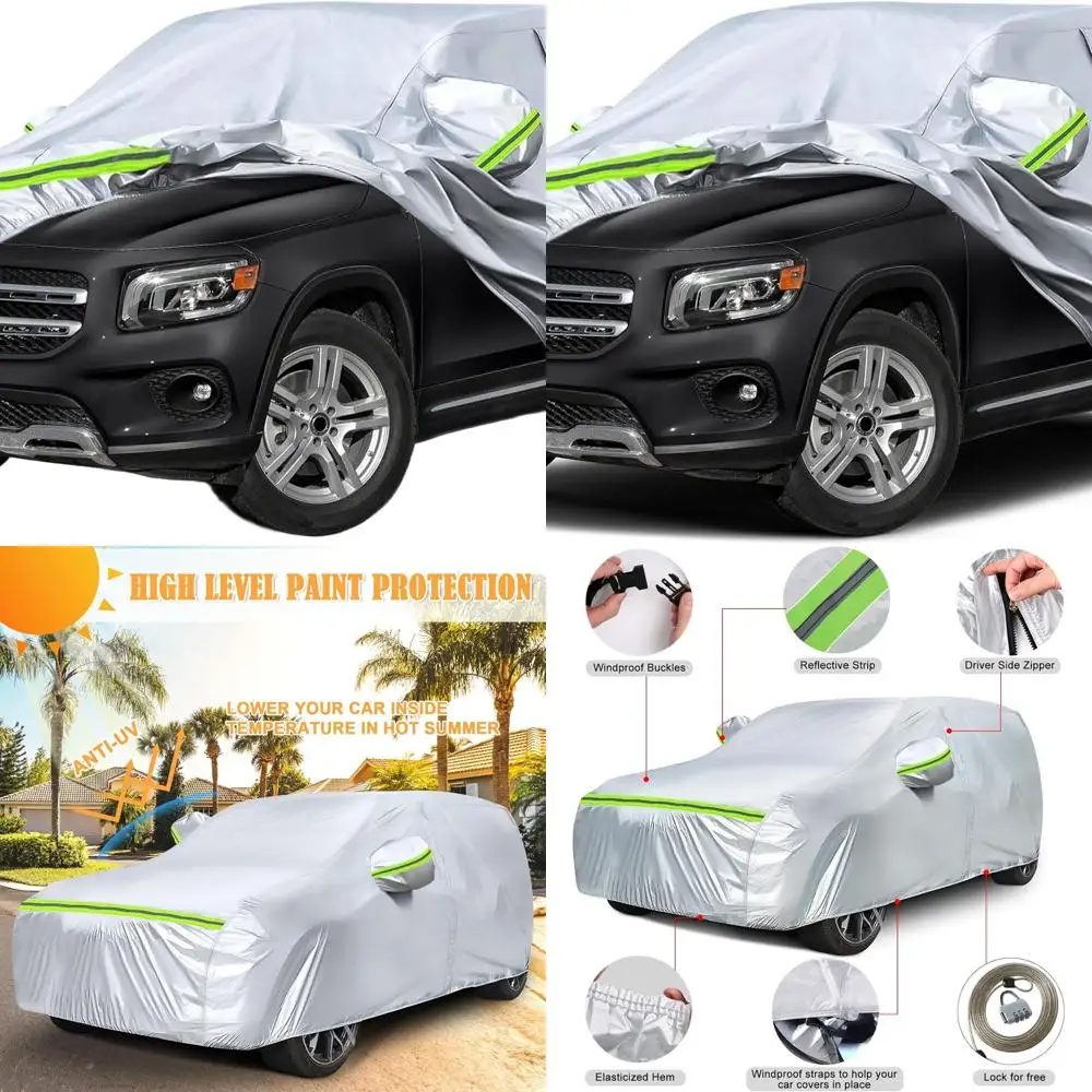 

Custom-Fit 6-Layer Silver Mercedes-Benz GLB Car Cover, 2019-2025, Waterproof, Windproof, Dust & Hail Protection with Zippered Do