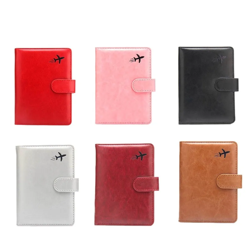 PU Leather Anti-theft Passport Holder Multifunctional Airplane Check-in Business Storage Bag Ticket Holder Wallet Passport Clip