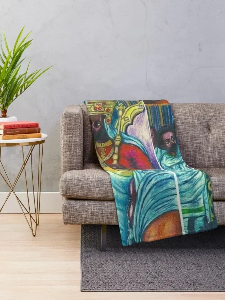 King Solomon And Queen Sheba Throw Blanket Shaggy For Decorative Sofas Large Blankets