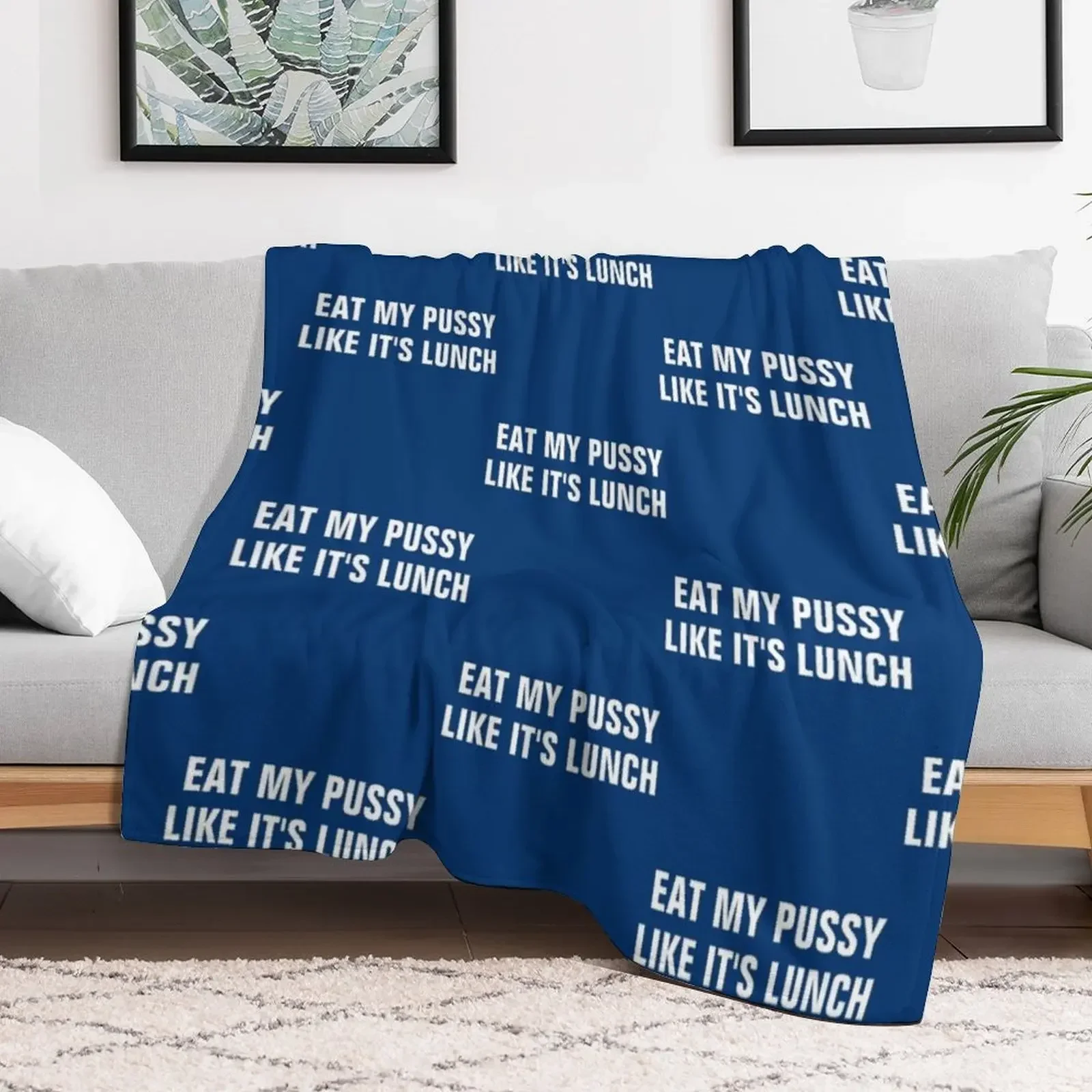 EAT MY PUSSY LIKE IT_S LUNCH Long Sleeve Throw Blanket Bed Nap For Baby Blankets