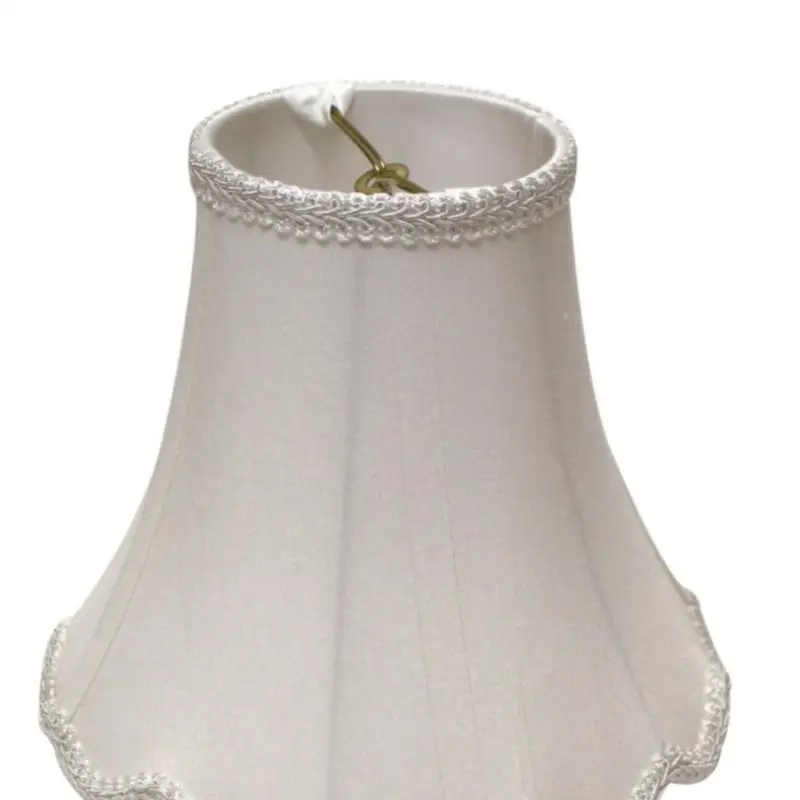 White Slant Scallop Bell Softback Lampshade with Washer Fitter