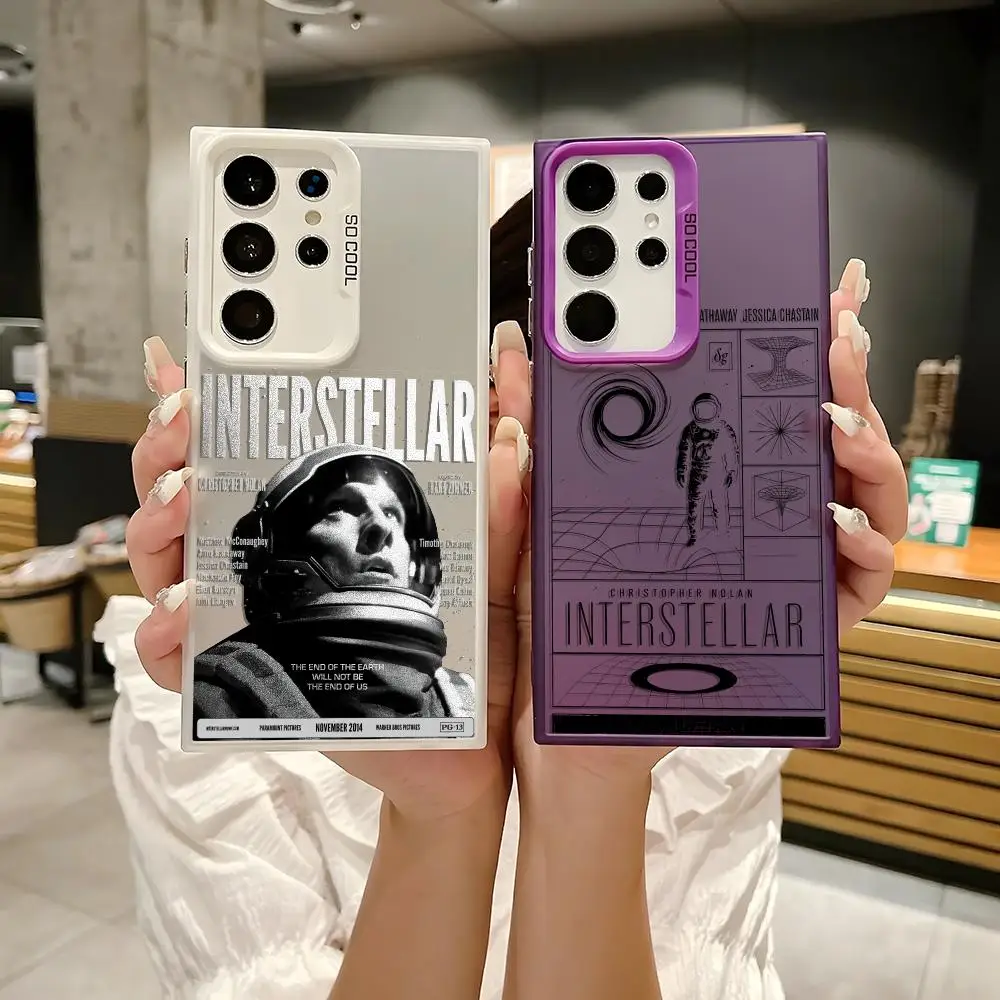 

I-InterstellarS outer space Phone Case For Samsung Galaxy S25 Edge S24 S23 S22 S21 S20 Ultra Funda Silicone Silver cover