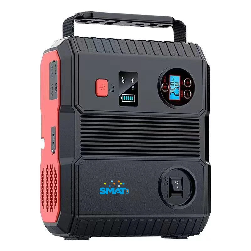 24000mAh Portable Power Bank 3000A Multi-Functional Truck Car & Motorcycle Jump Starter LCD Display LED Light Air Compressor