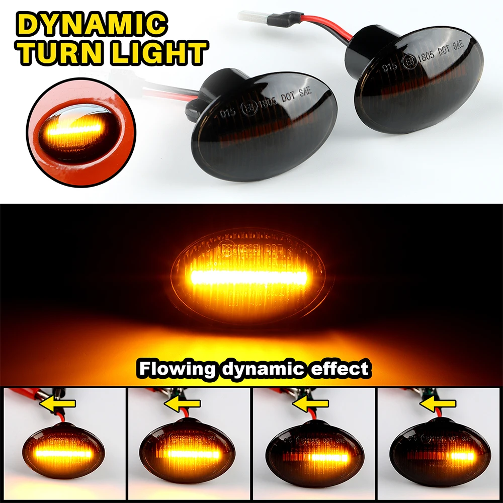 

LED Turn Flowing Signal Light For Fiat 500 Abarth 595 695 2007-2023 For 500L 500C 2012-2023 Car Dynamic Side Marker Lamp
