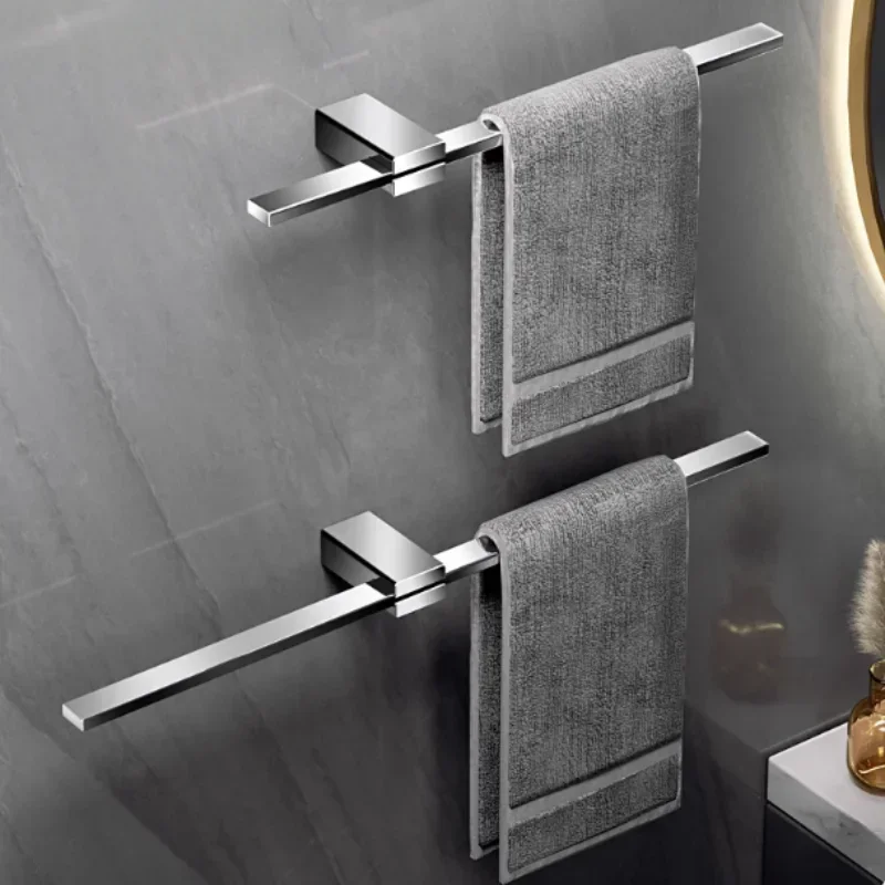 Stainless Steel Bathroom Holder Chrome Bar Wall-Mounted Hanger SUS304 Towel Rack Bathroom Towel Rac