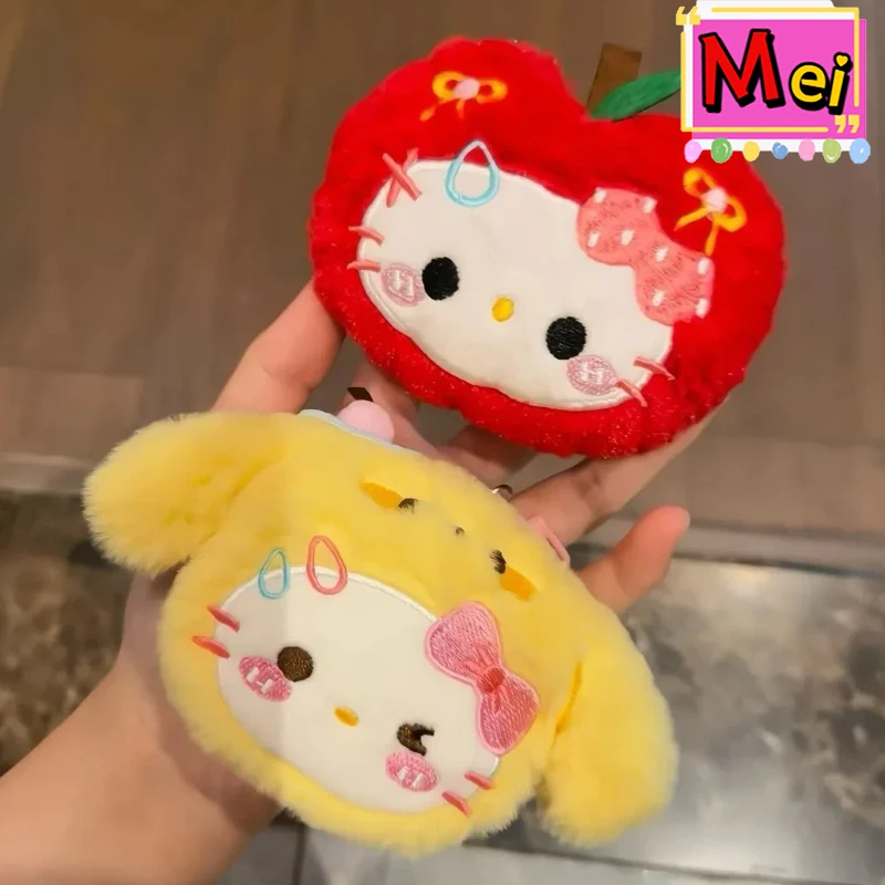 พวงกุญแจตุ๊กตาแมวน่ารัก ผลไม้สร้างสรรค์ แอปเปิ้ล สตรอว์เบอร์รี สายคล้องกระเป๋า ตุ๊กตาการ์ตูนติดรถ ของขวัญวันคริสต์มาส วันเกิด