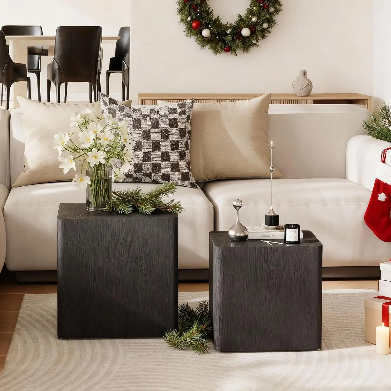 

Nesting Coffee Table Set of 2, Modern Coffee Table and End Table Sets, Small Wooden Nesting Side Tables for Living Room, No Asse