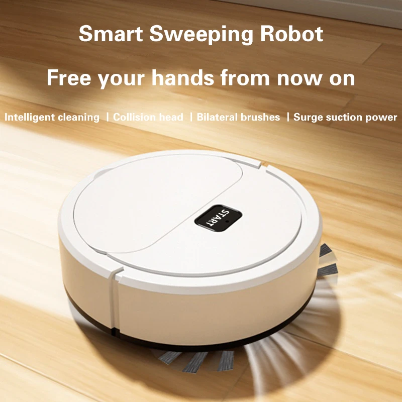 

2024 Automatic Portable Mini Home Floor Robotic Vacuum Cleaner USB Rechargeable Wet Dry Three-In-One Sweeping Machine for Home