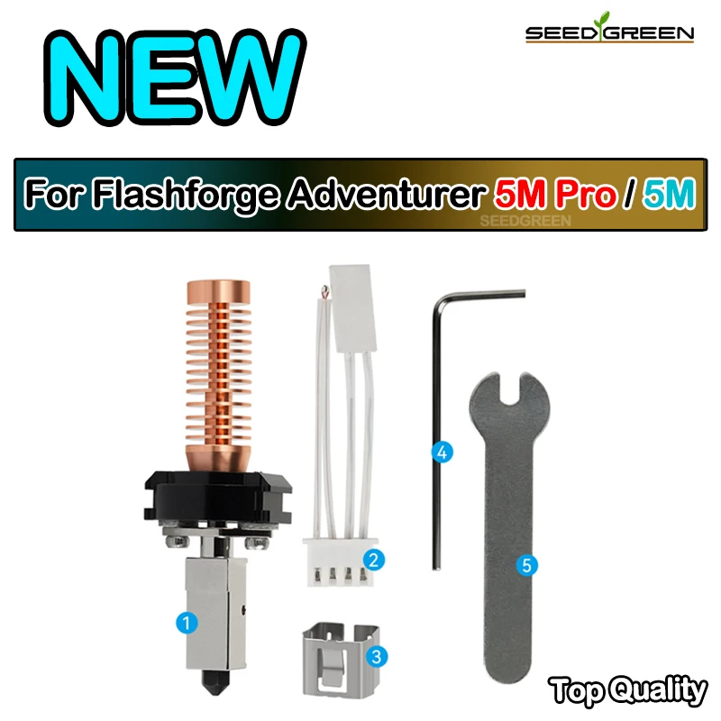 Hotend עבור Flashforge Adventurer 5M/5M Pro קיט בלוק חימום קרמי 280 ℃ ראש ציור קצה חם AD5M צינור פלדה קשה חלקי 3D