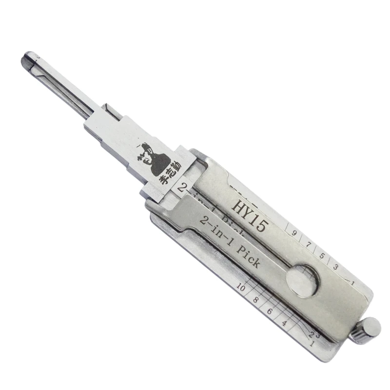 Lishi HY15 2-in-1 slotenmakersgereedschap, slotenopener & decoder, vlakfrees voor Hyundai/Kia modellen