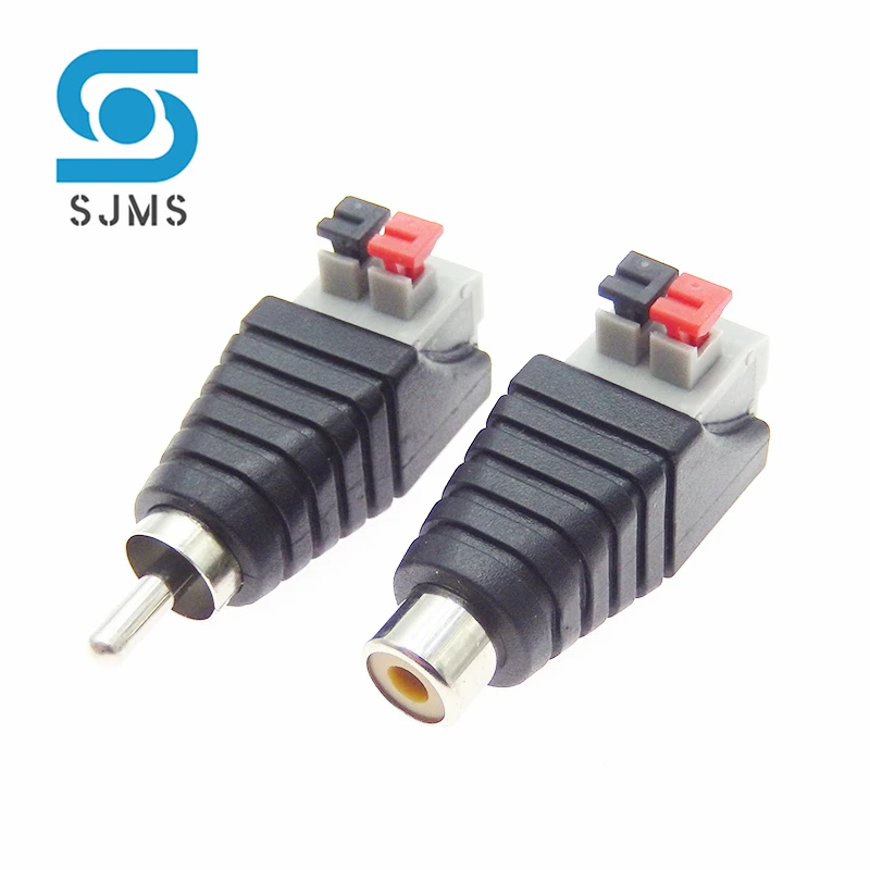 2pcs RCA Speaker Wire Cable To Audio Male Female Cable Professional Jack Press Plug RCA Connector Adapter Cable Crimp type