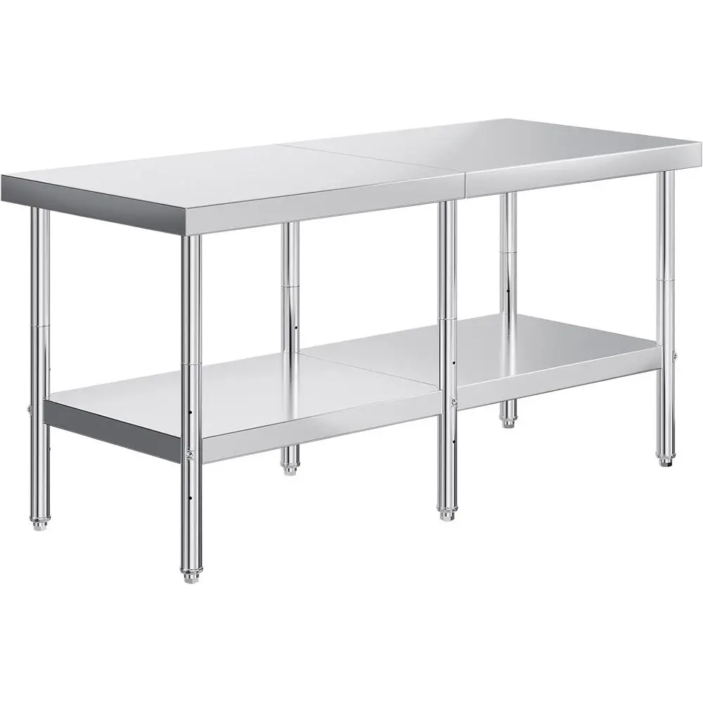 30 x 72 Commercial Stainless Steel Prep Table with Adjustable Under Shelf