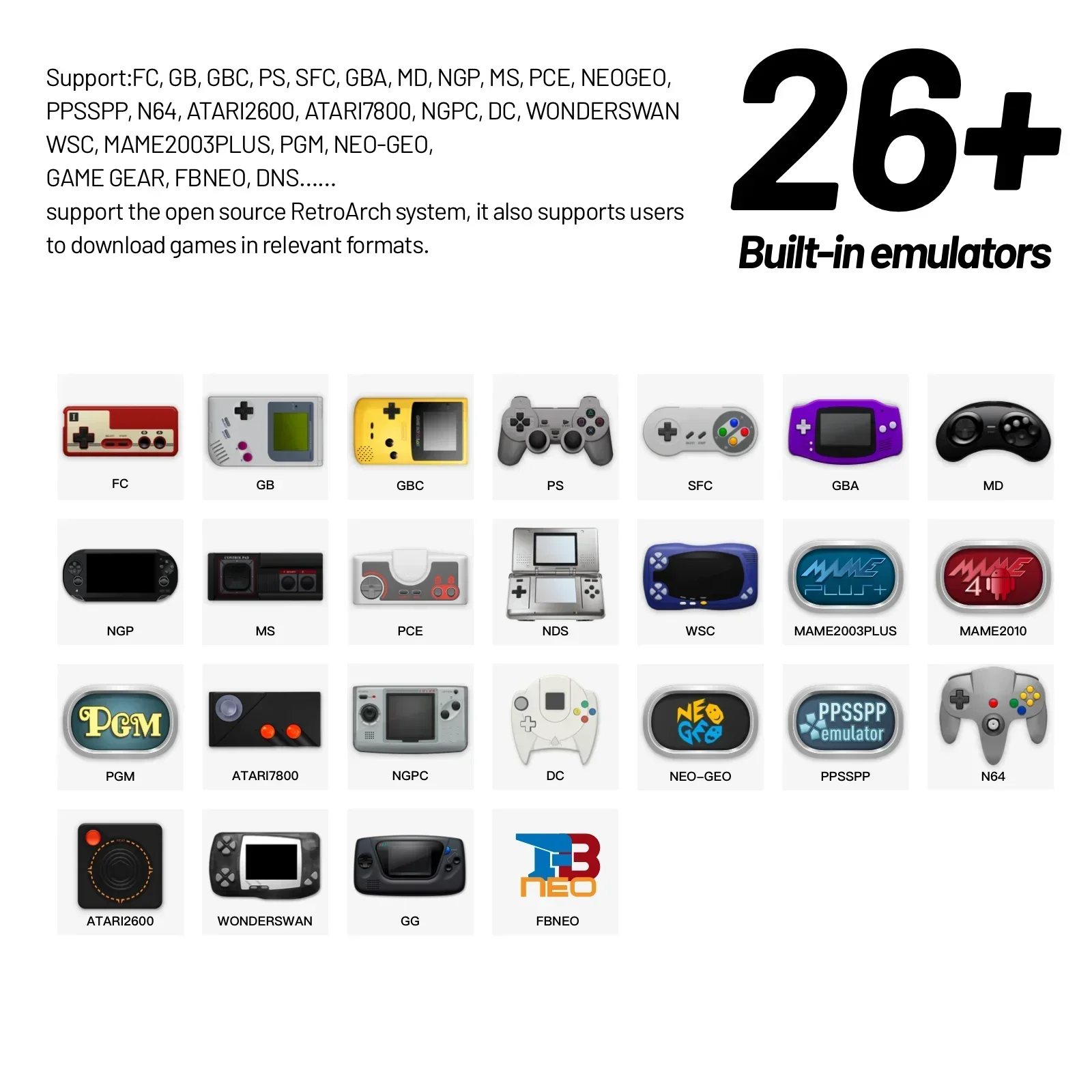 Trimui Smart Pro Handheld Game Console 4.96 ''IPS Scherm Linux Systeem Joystick RGB Verlichting Trimui Retro Video Game console Gift