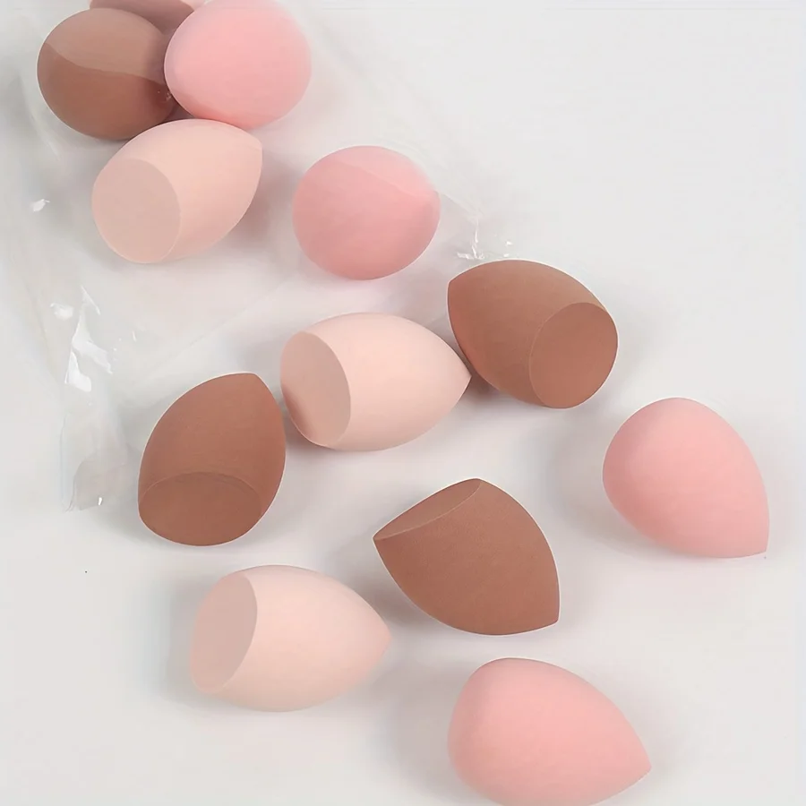 12 Stück hydrophile Schwämme – latexfreie mehrfarbige Mixer für Foundation/Creme/Pulver |   Reiseset für alle Hauttypen
