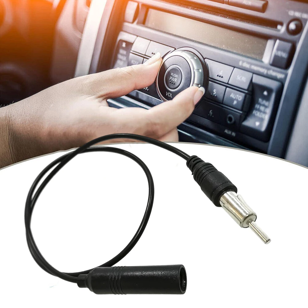 Black New FM Radio Antenna Extension Cable Cord Portable Accessory Universal For Car Antenna Extension Cable Accessories