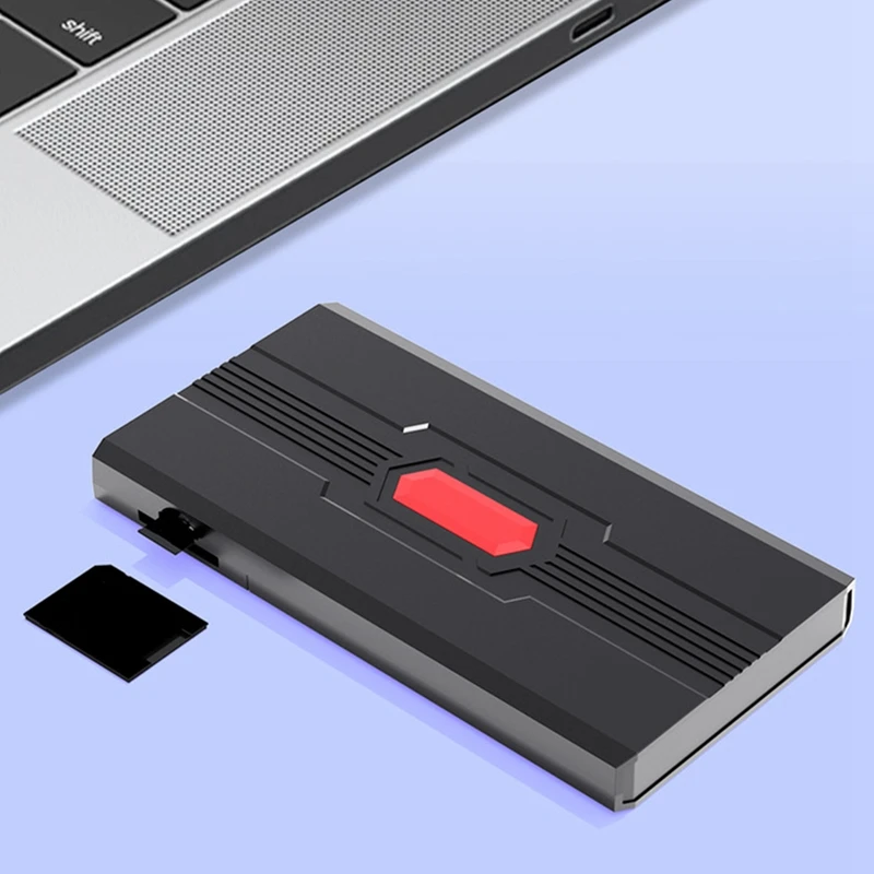 Boîtier de disque dur SSD noir USB 3.0 de type C, pour carte TF SD, 1 ensemble