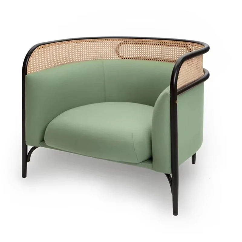 Modern Design Living Room Hotel Furniture Fabric Rattan Single Sofa