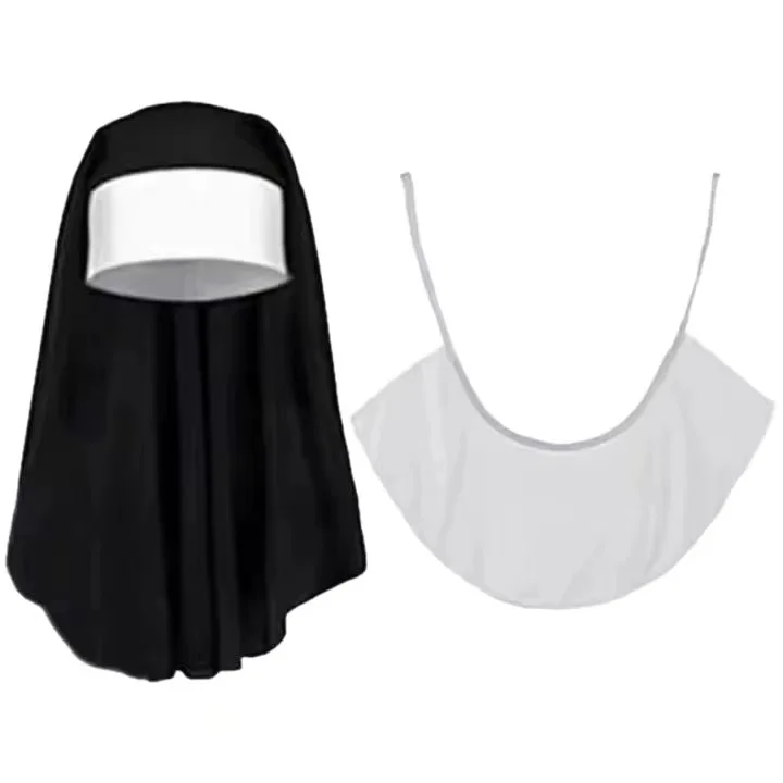 Collier pendentif chapeau de nonne, bas, accessoires de Costume de nonne d'halloween pour femmes