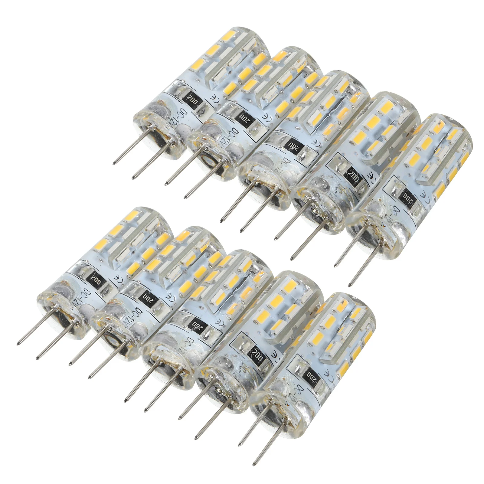 

10Pcs LED Lamps G4 DC12V 2 -Saving Warm White 2600-2900k 3014 Smd Super Bright Bulbs Leorx G4 LED Bulb 12V
