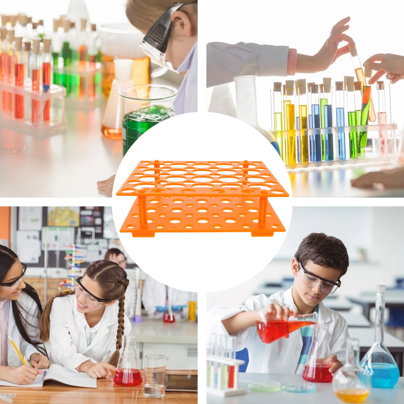 

50 Holes Tube Rack Support Plastic Holder Microcentrifuge Shelf Mount Bracket Storage