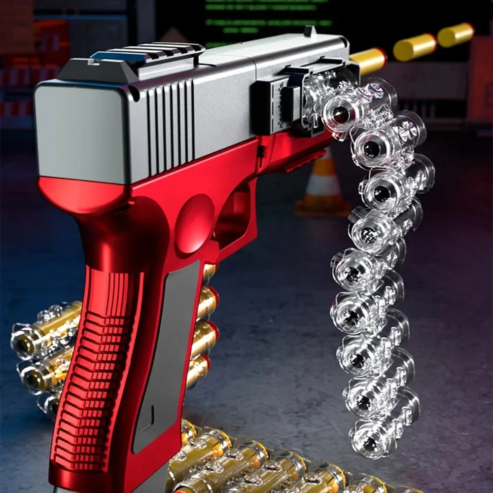 Pistola giocattolo a proiettile morbido con modalità di sicurezza elettrica/manuale con catena a proiettile Gioco di tiro all'aperto per bambini Regalo di Natale