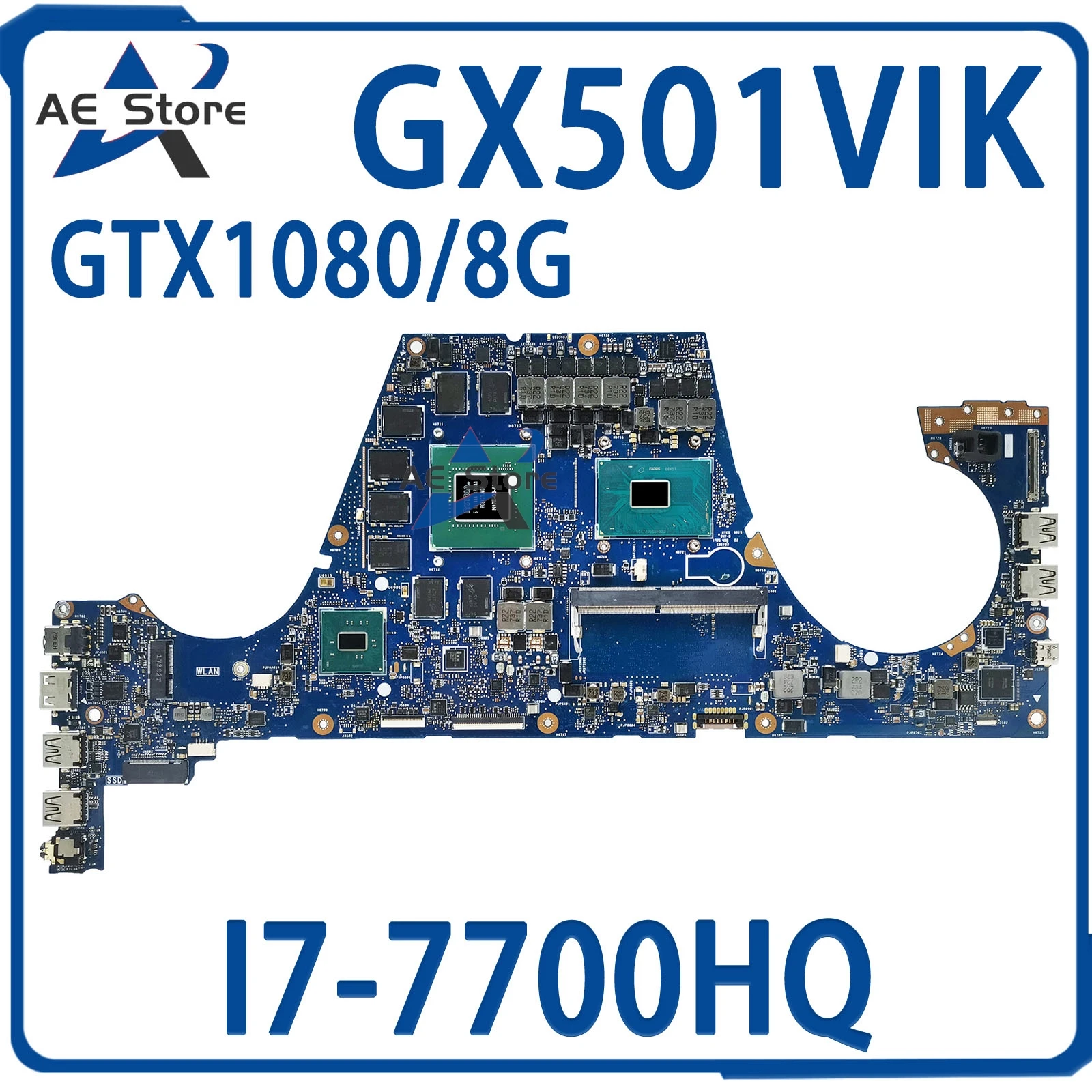 

GX501 Mainboard For ASUS GX501V GX501VI GX501VIK GX501VSK Notebook Laptop Motherboard With GTX1080/8G I7-7700HQ 8G/RAM