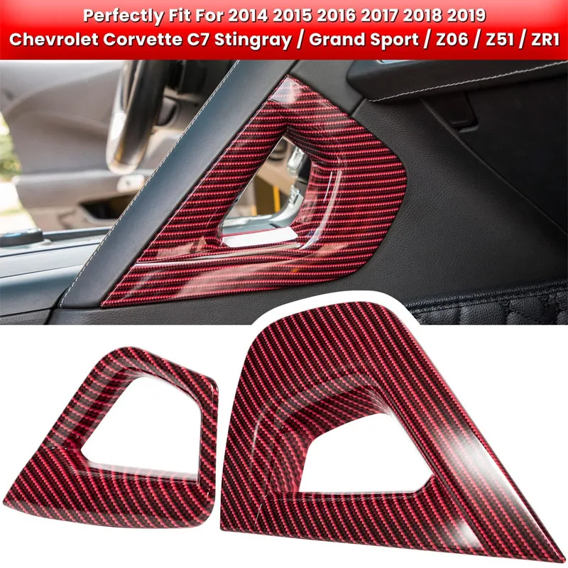 Center Console Handle Side Armrest Cover Trim for Chevrolet Corvette C7 Z06 Z51 ZR1 Stingray Grand Sport 2014 - 2019 (2 Pcs)