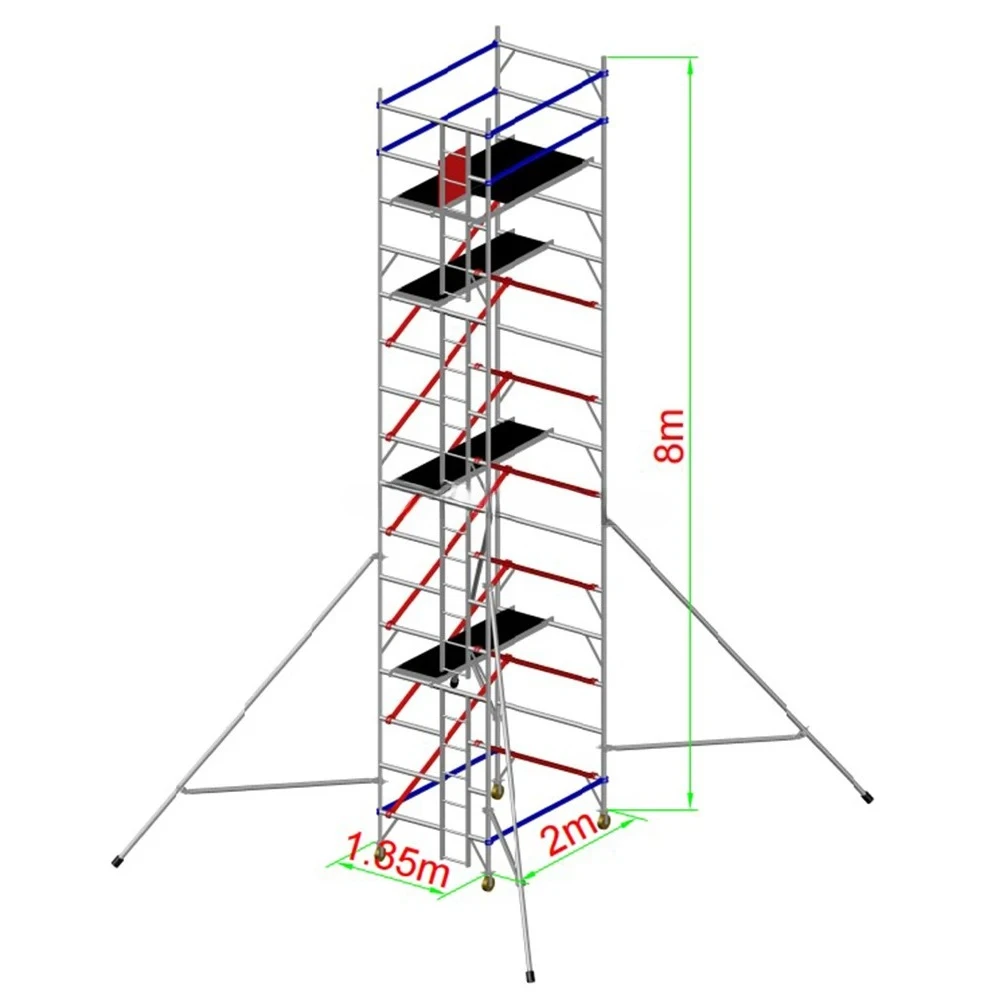 

Aluminium Mobile Tower Scaffolding For Construction With Casters Wheels