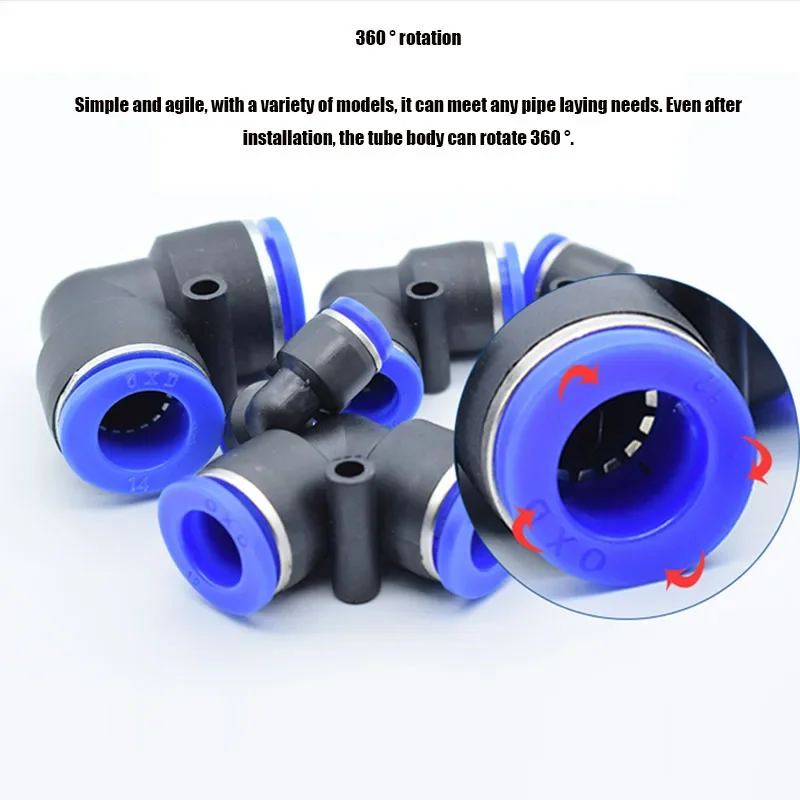 1-100pc/lot PV/PVG Elbow Pneumatic Quick Connector Plastic 4 6 8 10 12 14 16MM Pipe Air Parts Pipe Push In Water Quick Connector