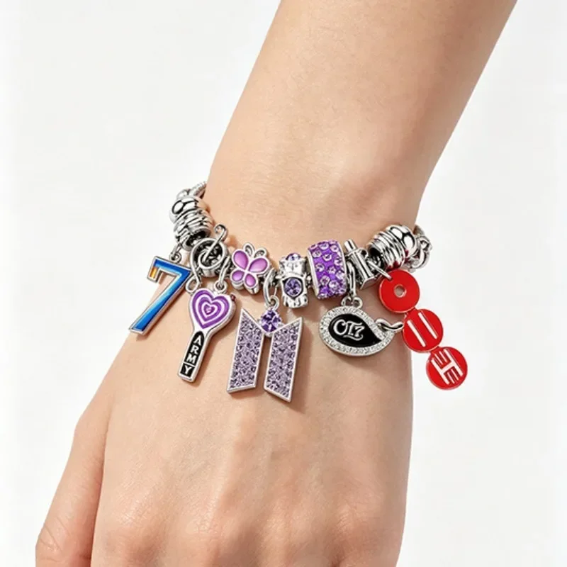 Cartoon BT21 Group Whale OT7ARMY Bead Bracelet Fan Merchandise view 3