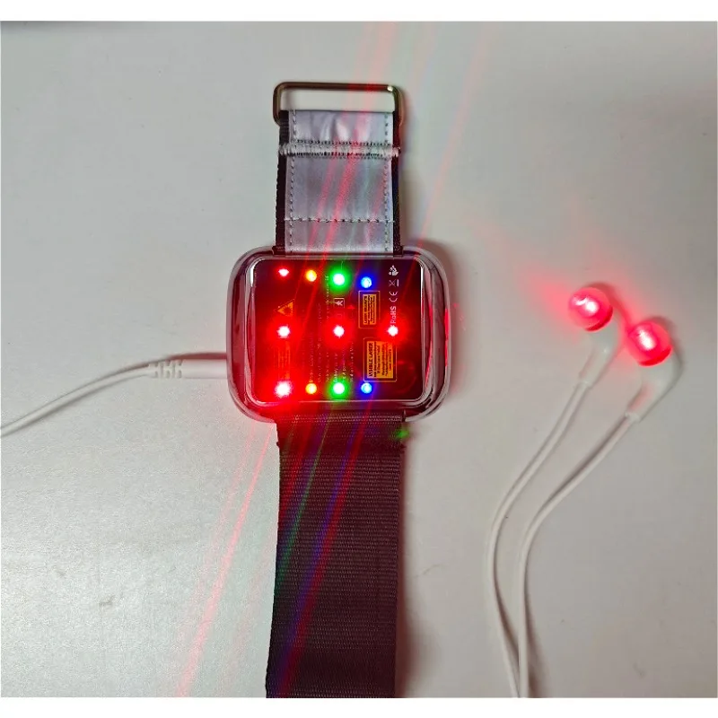 Laser Physiotherapy Wrist Watch 11Holes Colorful Lights Semiconductor Nano Laser Therapy Diabetes Hypertension Rhinitis Tinnitus