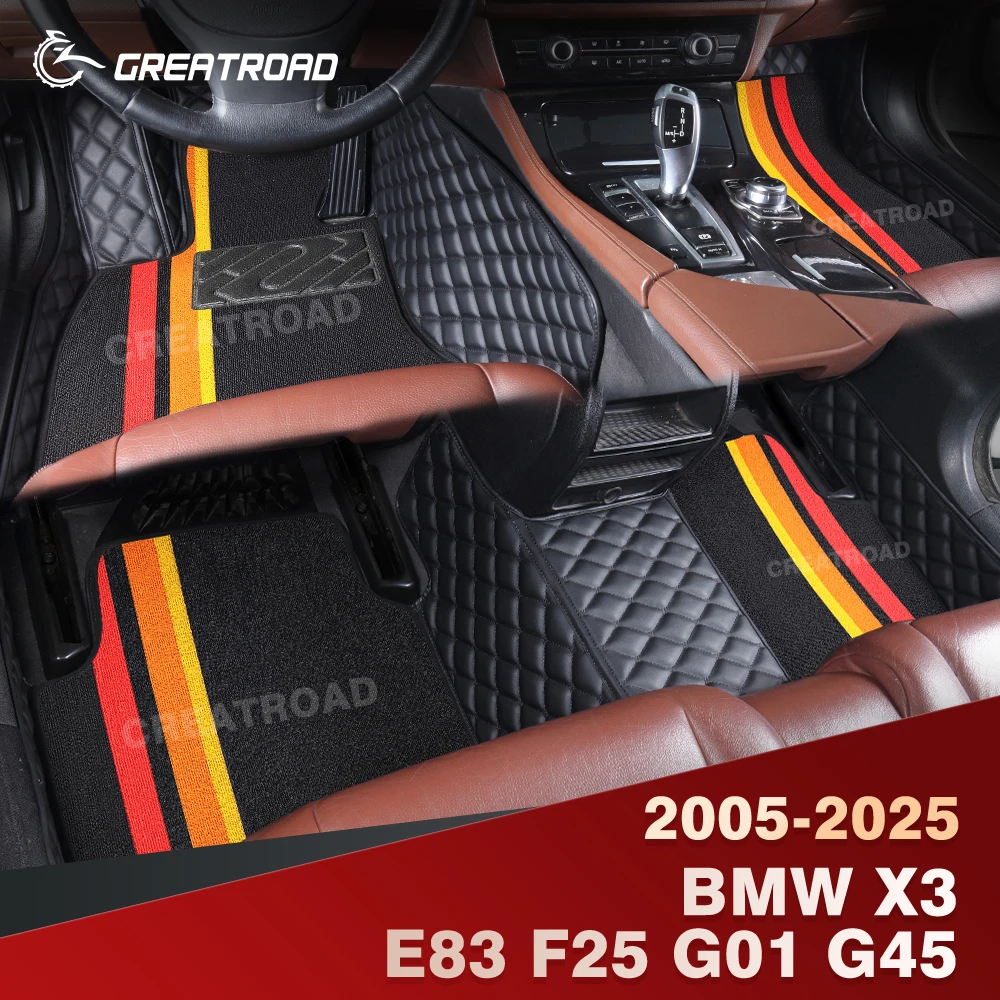 

For BMW X3 2017-2025 Double Layer Car Floor Mats Custom Auto Carpet Cover Interior Accessories