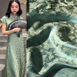 Butterfly Jacquard Fabric By Meters for Cheongsam Dress Shirt Pajamas Diy Sewing Needlework Cloth Soft Smooth Yellow Pink Purple