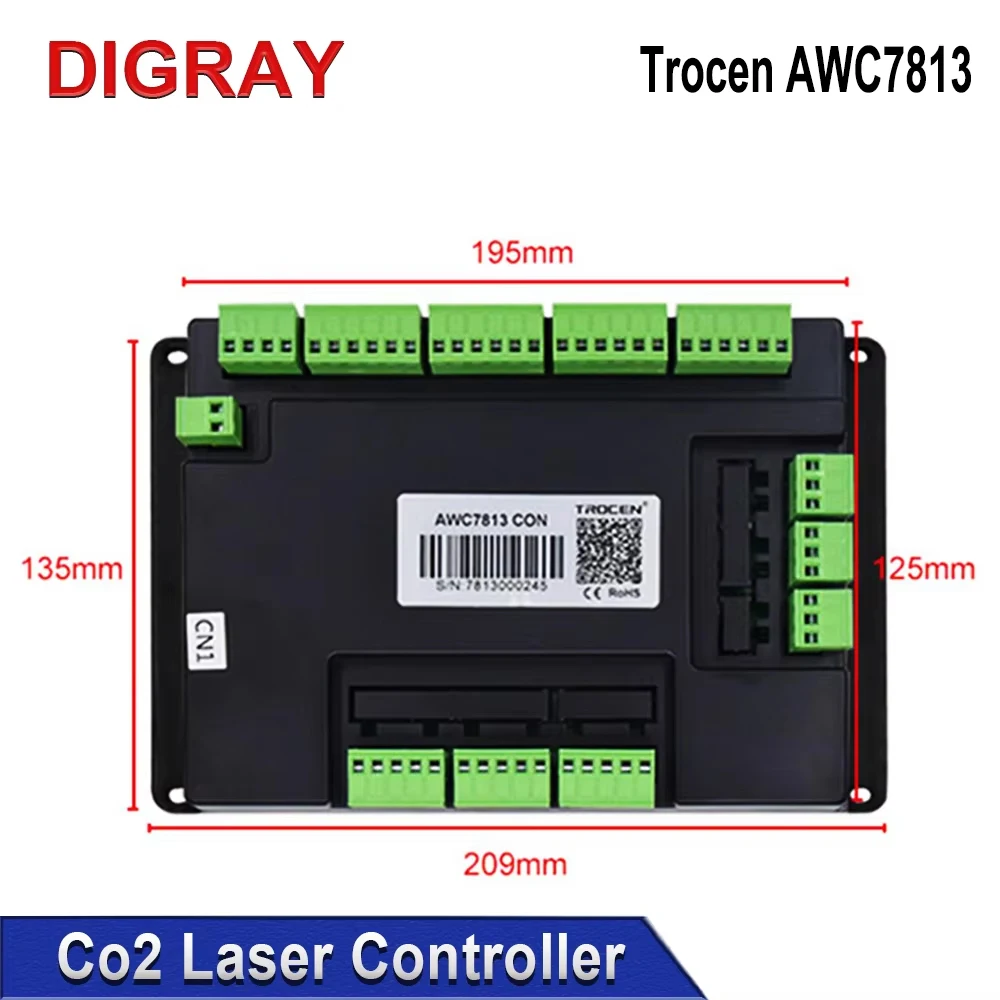 

Контроллер лазерной системы DIGRAY Trocen AWC7813 Co2 с DSP-управлением, DIY система управления лазером, замена AWC608 AWC708 6442G 6445G