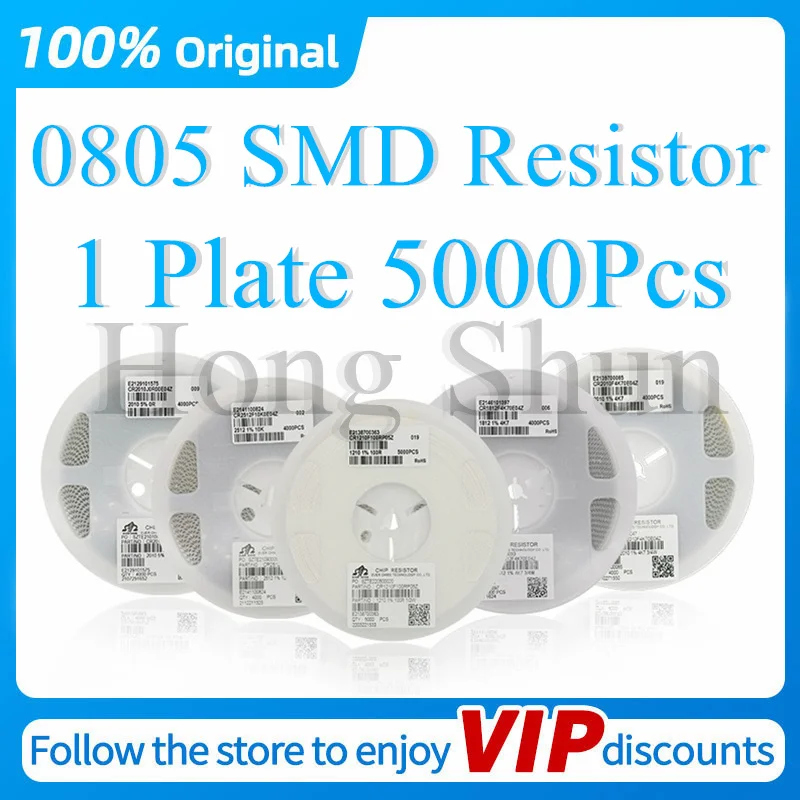 5000PCS 0805 Resistor SMD Accuracy 1% 0 ohm ~ 10M ohm 1K 2.2K 10K 100K 0 1 10 100 150 220 330 ohm 1R 10R 100R 150R 220R 330R