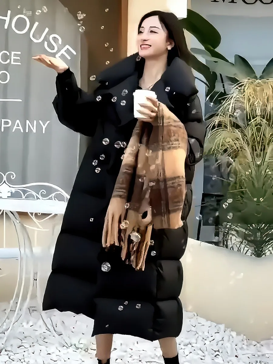 

Модная утепленная женская зимняя куртка-пуховик с флисовой подкладкой, белая, с воротником-стойкой, для повседневной носки, стандартной длины