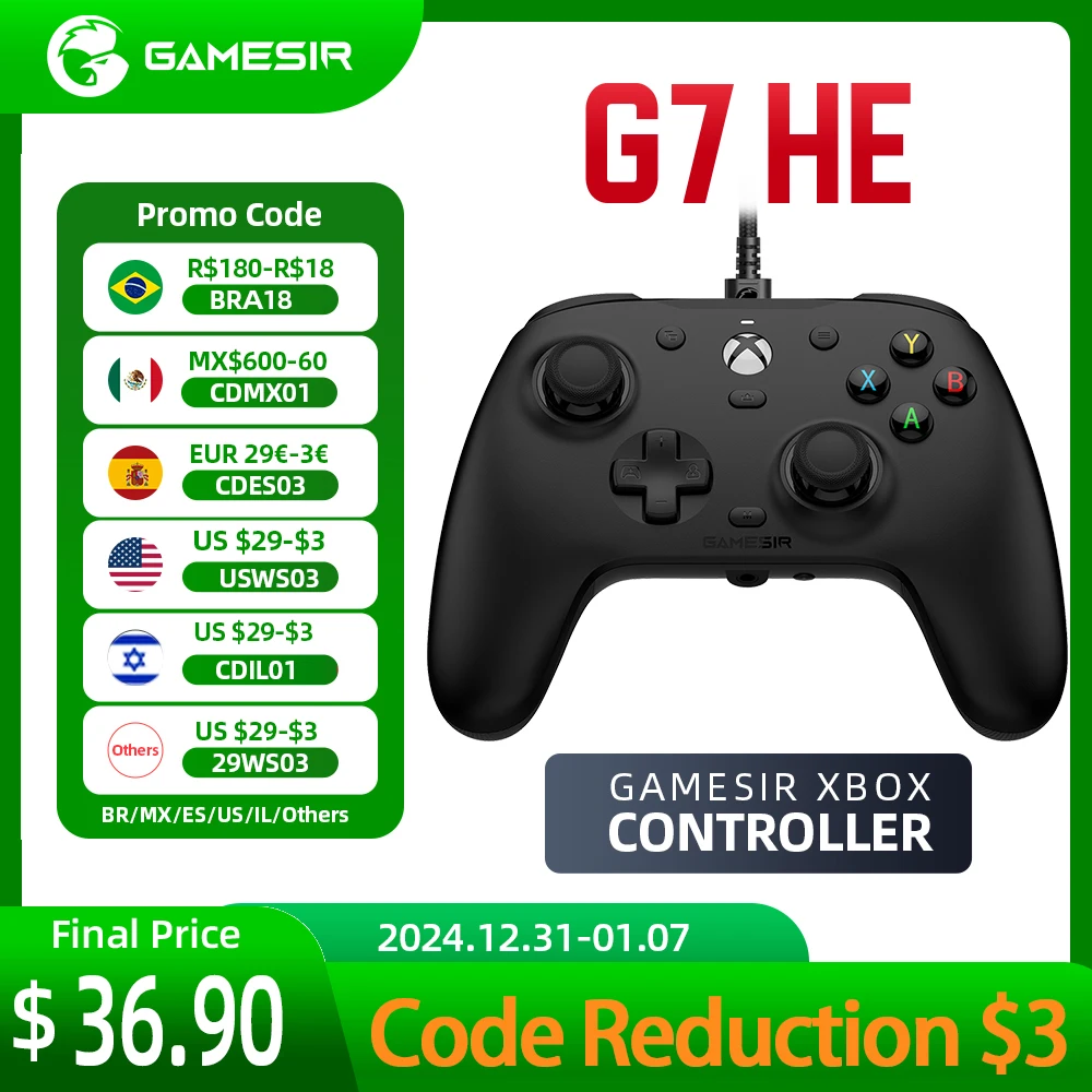 GameSir G7 HE Xbox Controller Hall Effect gaming gamepad for Xbox Series X, Xbox Series S, Xbox One X, Xbox One S, Steam, PC