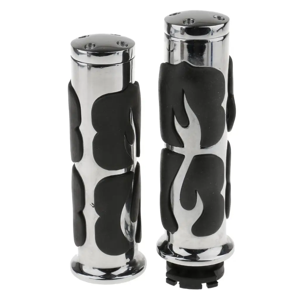 

Мотоциклетные 1-дюймовые резиновые хромированные ручки для руля с пламенем для скутера