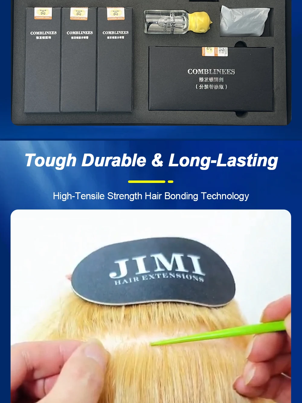 Salon Grade Hair Extension Tool Set, Fast Curing Comb Line System Application Kit