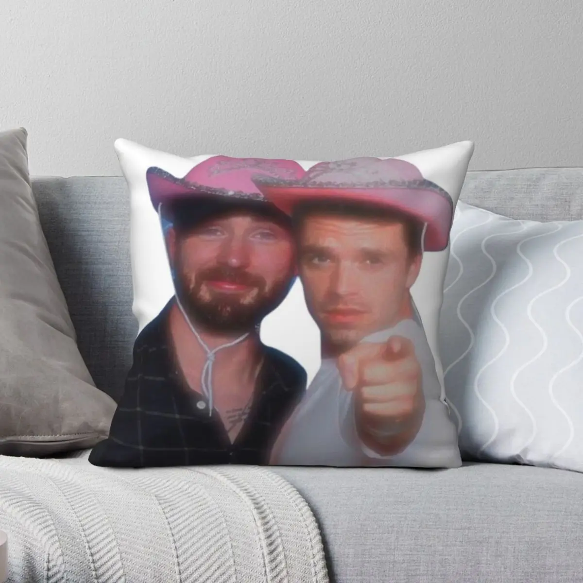 Chris Evans Sebastian Stan Square Pillowcase Polyester Linen Velvet Creative Zip Decor Sofa Seater Cushion Cover