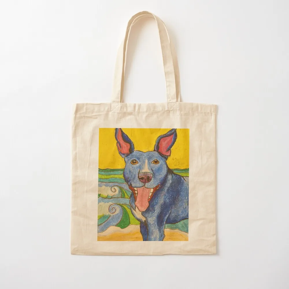 حقيبة Kelpie Pop Art Tote حقيبة قابلة للطي وقابلة لإعادة الاستخدام حقيبة تسوق محمولة حقائب شاطئ نسائية من القماش المخصص