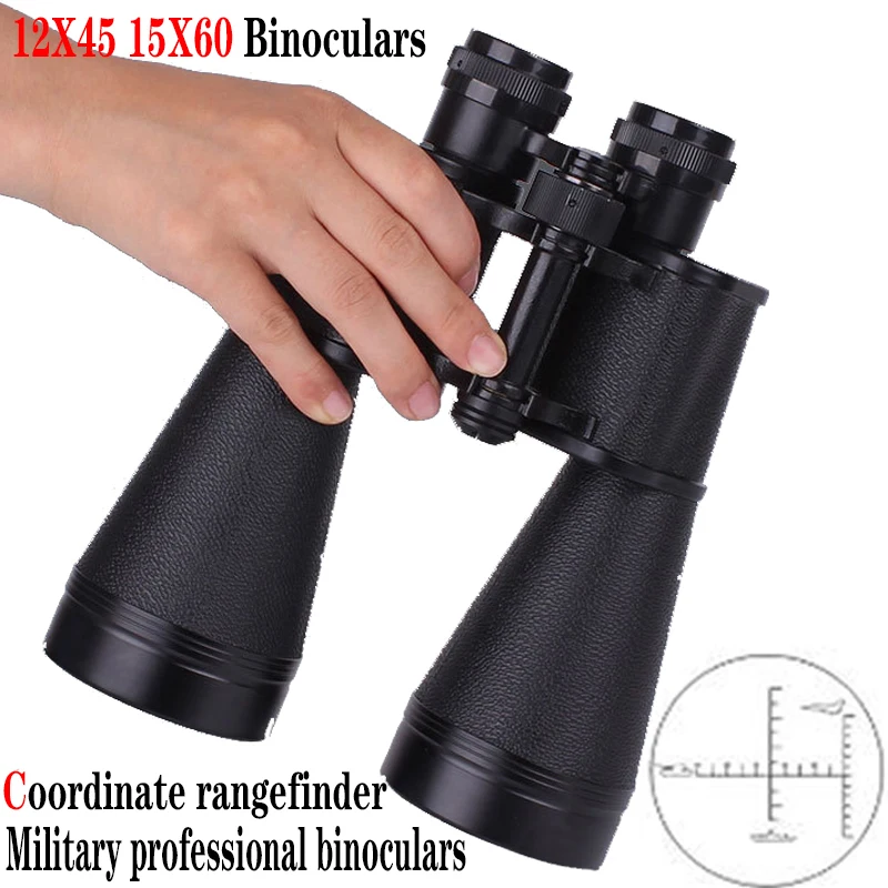 15X60 Binoculars Telescope All Metal Military Binoculars Night Vision Spyglass FMC Coordinate Ranging for Travel Hunting Camping